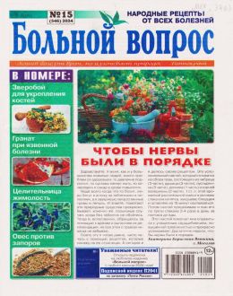 обложка журнала Больной вопрос №15 2024